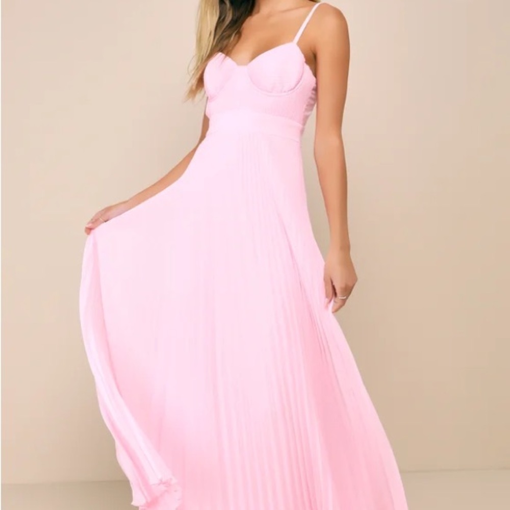 Chic Light Pink Maxi Dress